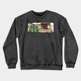 Lion laying among the rocks Crewneck Sweatshirt